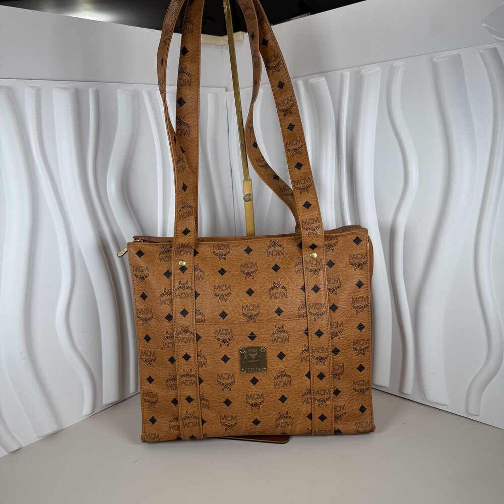 MCM Vintage Visetos Shoulder Tote Bag